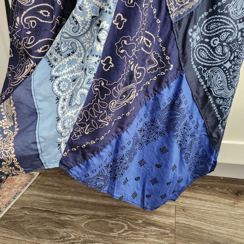 Anthropologie Holding Horses Blue Bandana Dress Midi XS - Picture 8 of 12